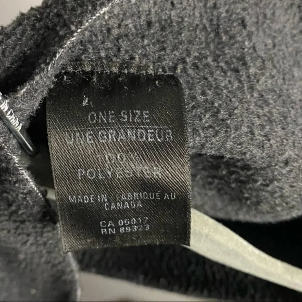 Roots Charcoal Gray Soft Fleece Fringed Scarf